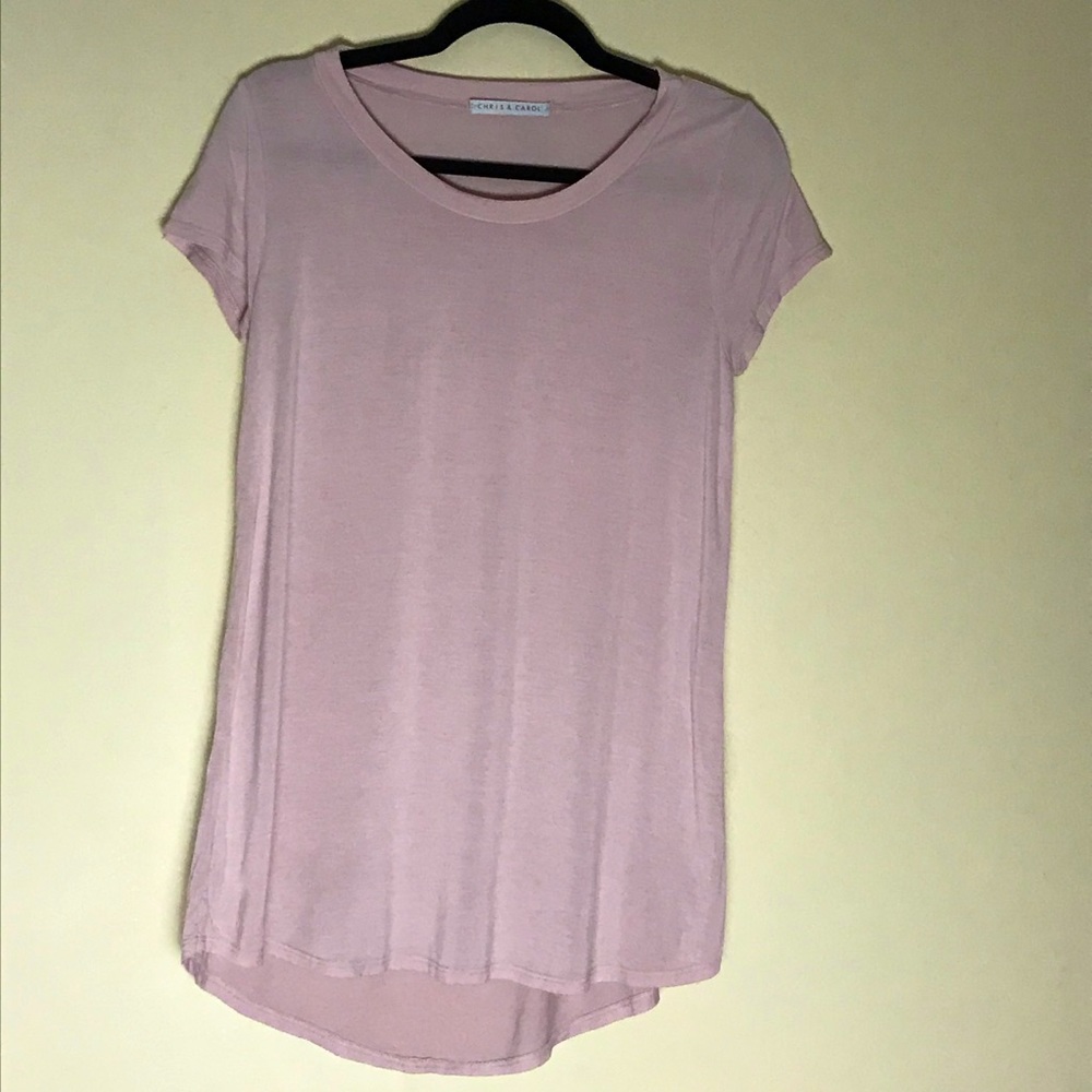Chris and Carol basic solid light pink tee